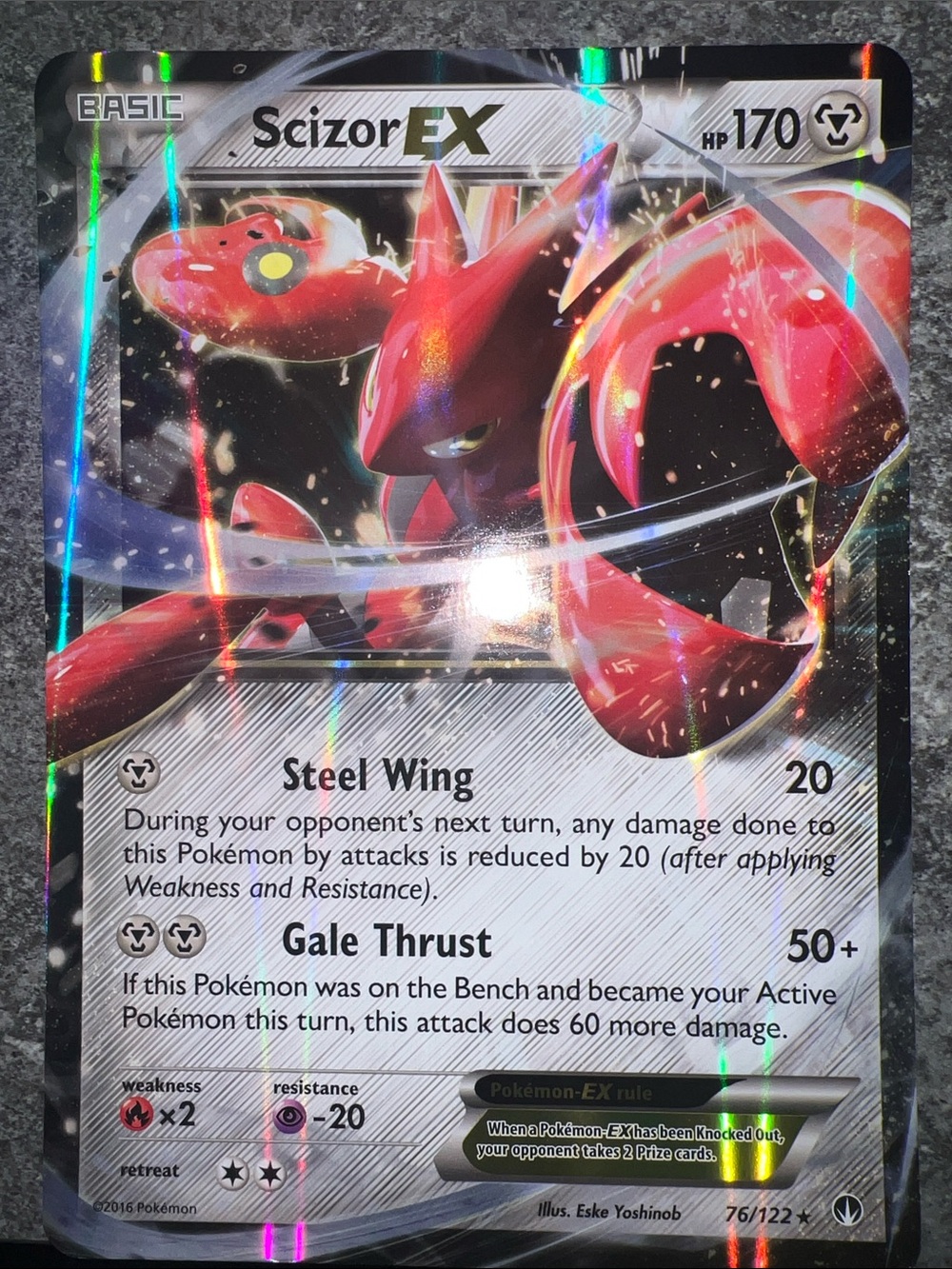 Pokemon Scizor EX Holographic Red & Silver Foil Card jumbo